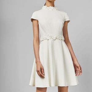 NWT Ted Baker Elianah Floral Appliqué Skater Dress